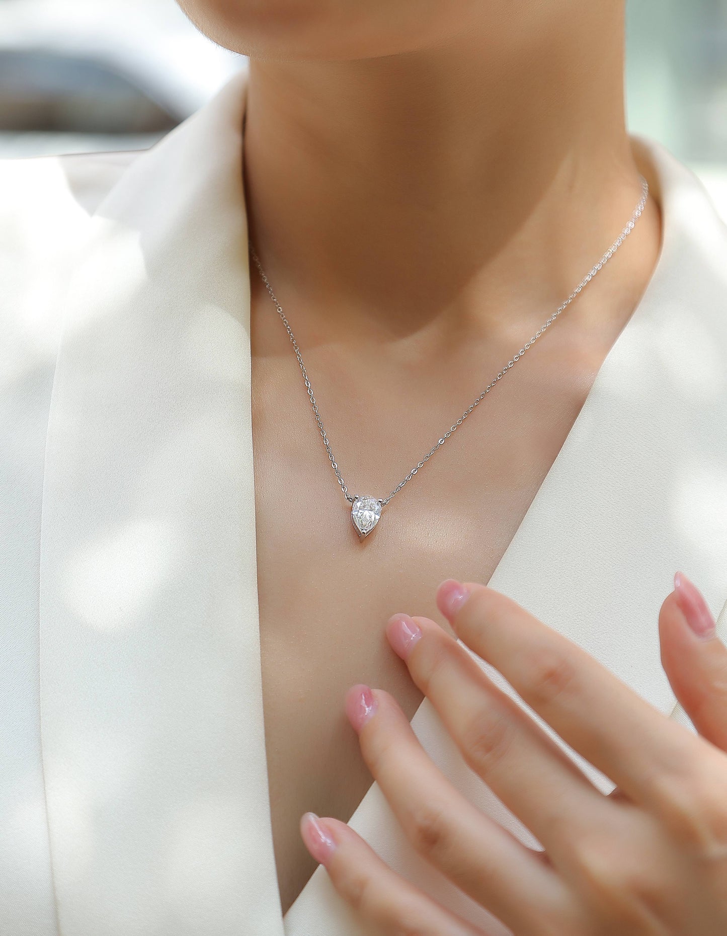 Moissanite Pendant Set