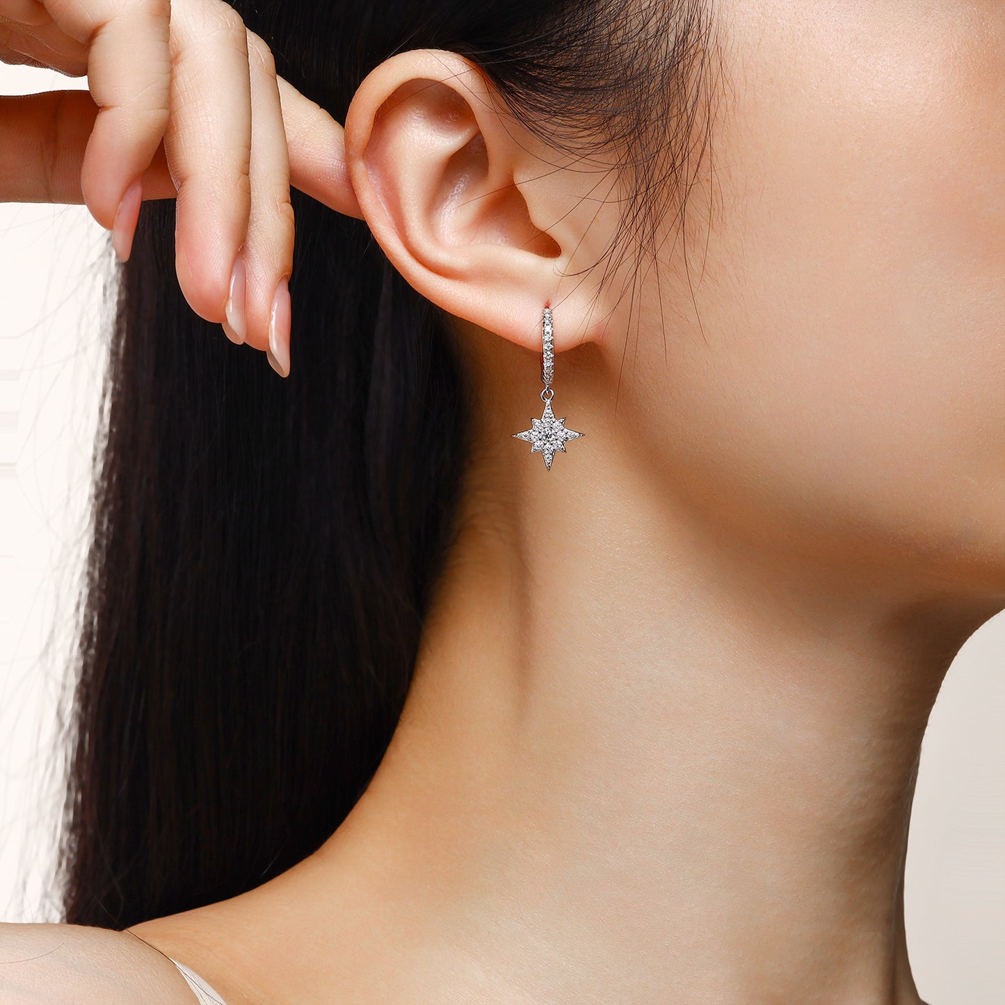 Star And Moon Interdependent - Fashionable Earrings And Stud