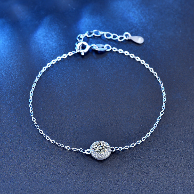 Women's Sterling Silver Moissanite Bracelet Jewelry