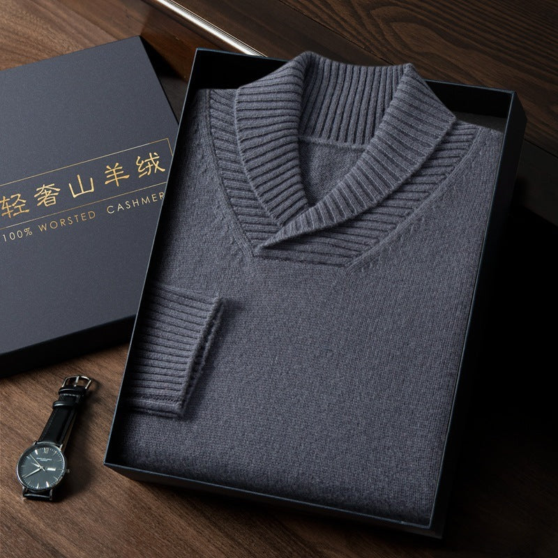 Winter Cashmere Lapel Sweater