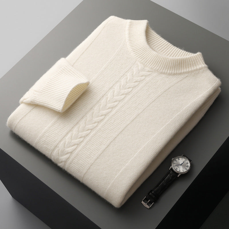 Half Collar Cashmere Sweater Men's Long Sleeve