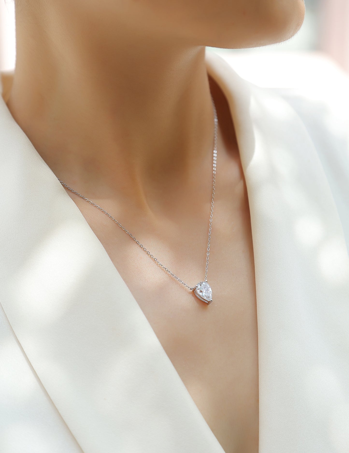 Moissanite Pendant Set