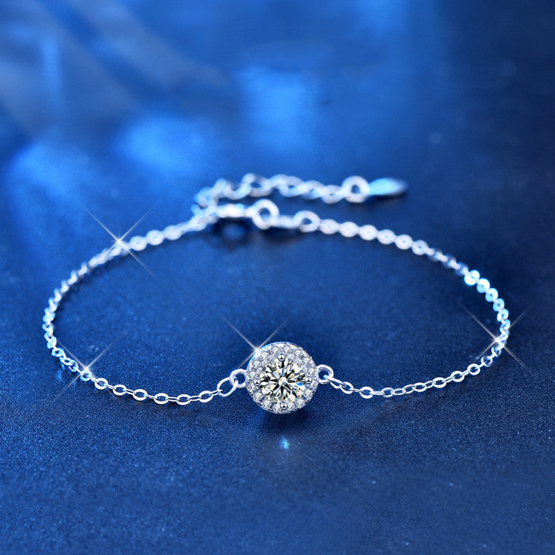 Women's Sterling Silver Moissanite Bracelet Jewelry
