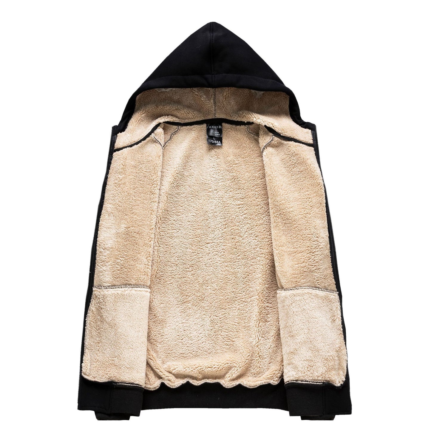 Sweater Men'S Lamb Cashmere Autumn And Winter Sports And Leisure Hooded Cardigan Warm Jacket