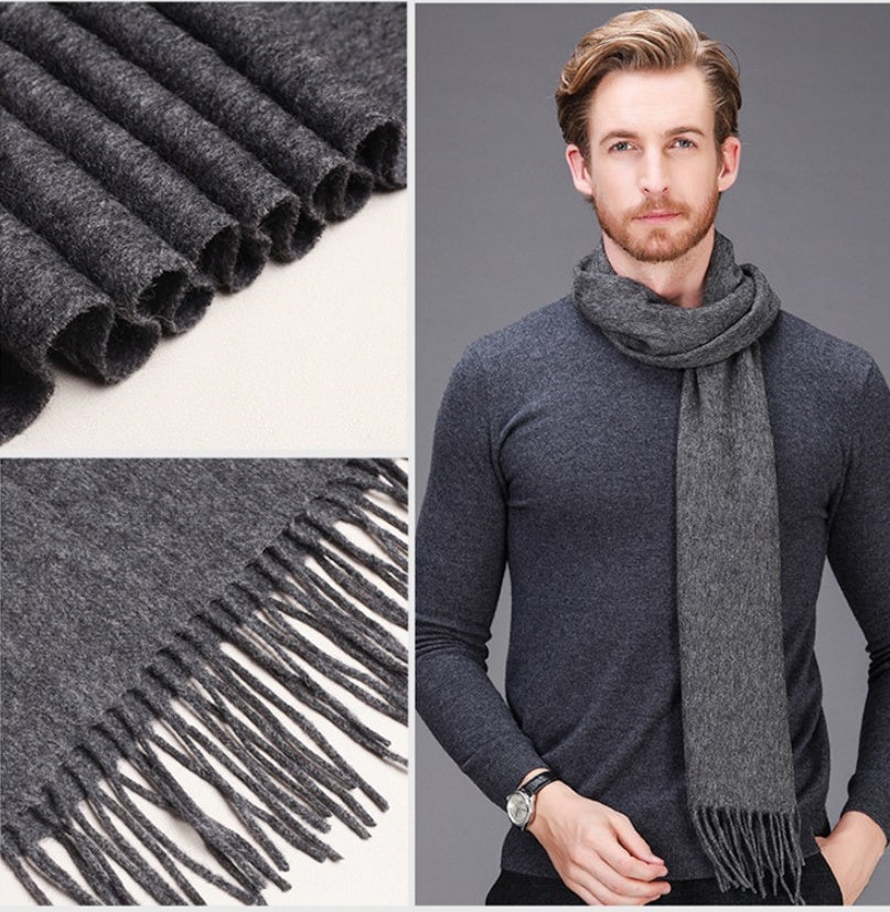 High-end brand winter cashmere scarf Men and women with pure wool warm