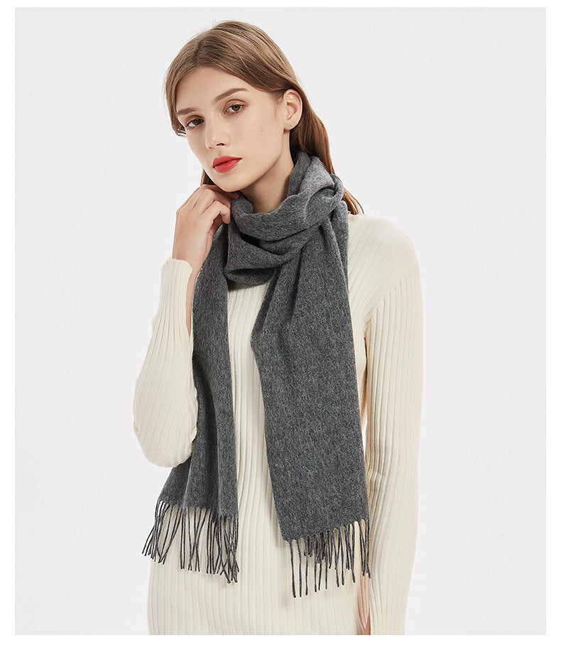 Fashion Women's Solid Color Warm Cashmere Scarf