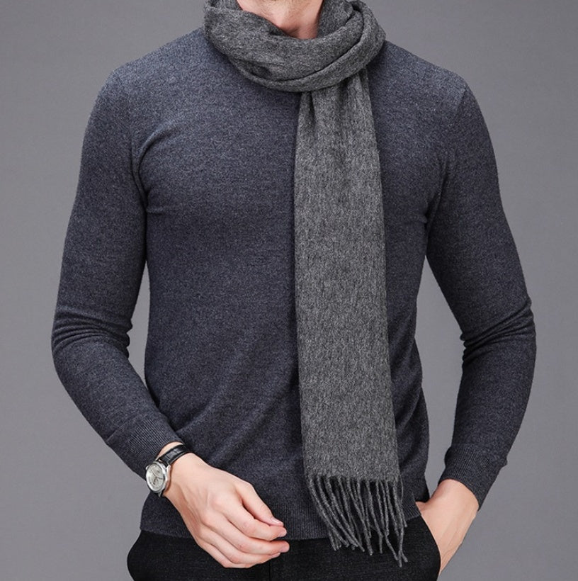 High-end brand winter cashmere scarf Men and women with pure wool warm