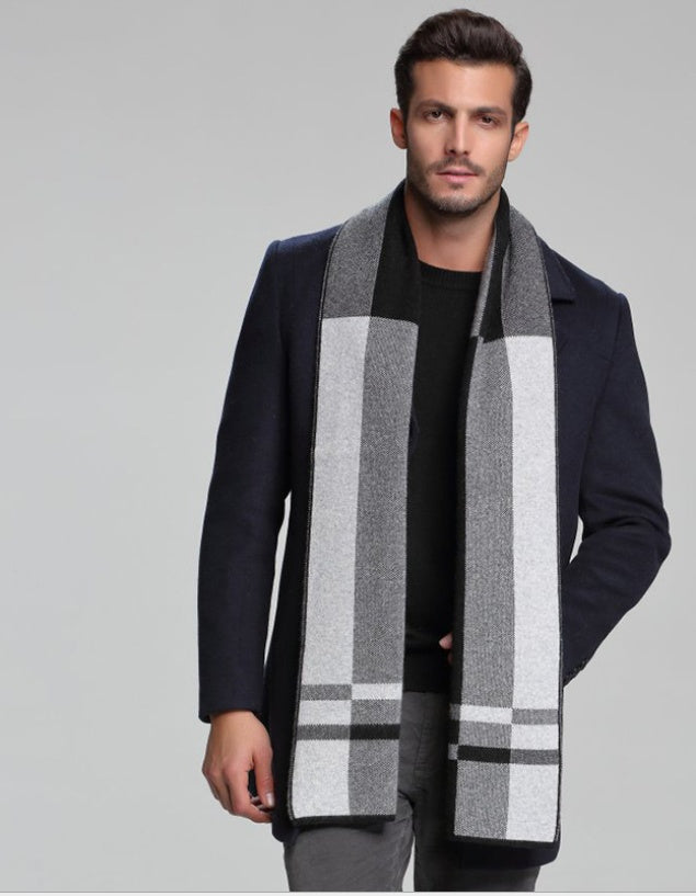 new men's scarf cashmere tide men's business casual thick warm scarf l