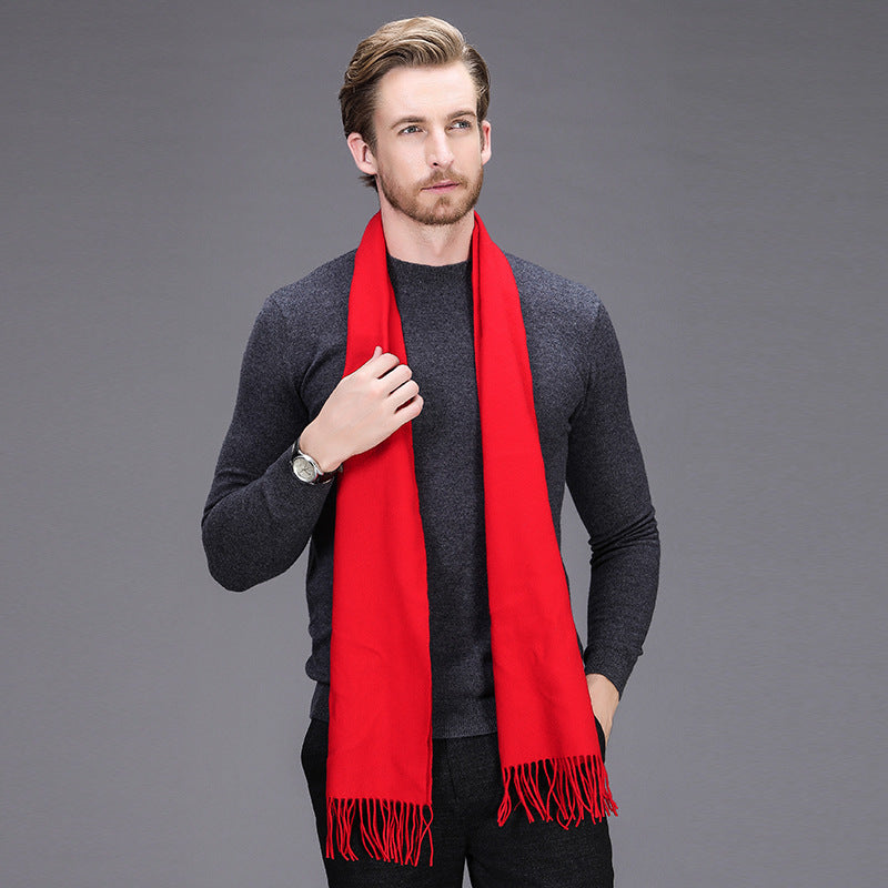 High-end brand winter cashmere scarf Men and women with pure wool warm