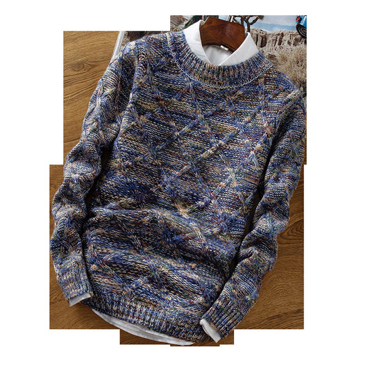 Men's Men's Knitwear Thicken Turtleneck Round Neck Sweater Men's Teen Korean Bottom Sweaters