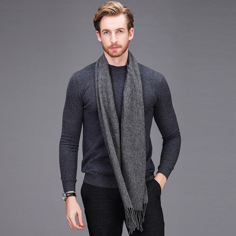 High-end brand winter cashmere scarf Men and women with pure wool warm