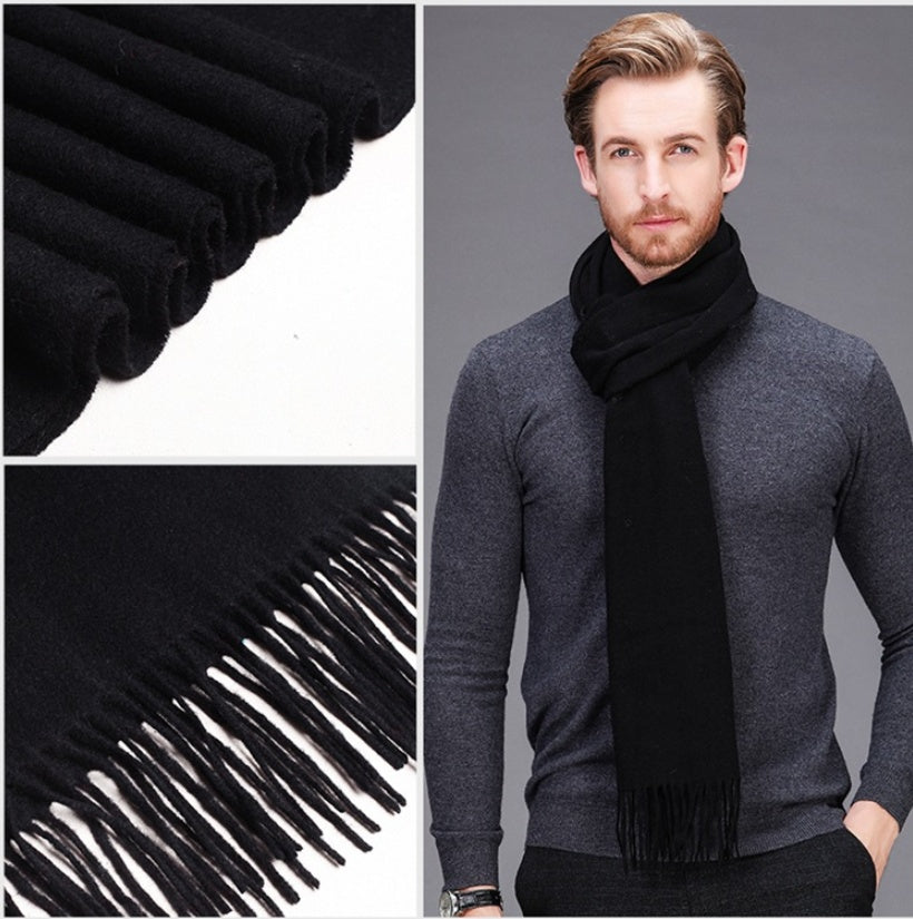 High-end brand winter cashmere scarf Men and women with pure wool warm