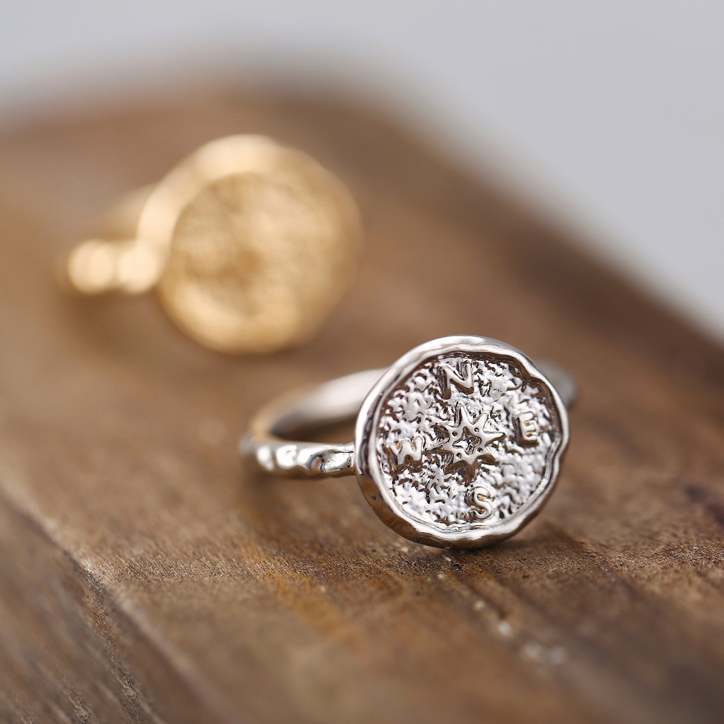 Personalized compass ring