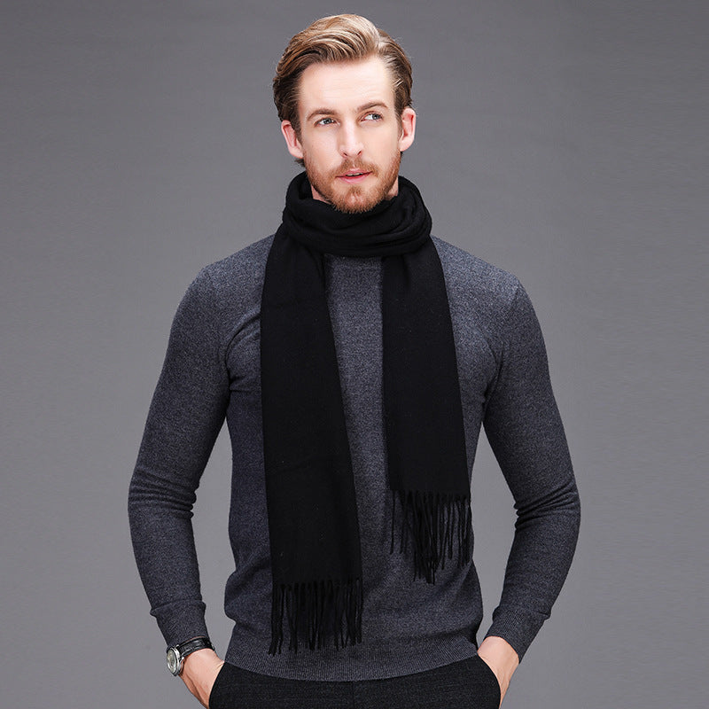High-end brand winter cashmere scarf Men and women with pure wool warm