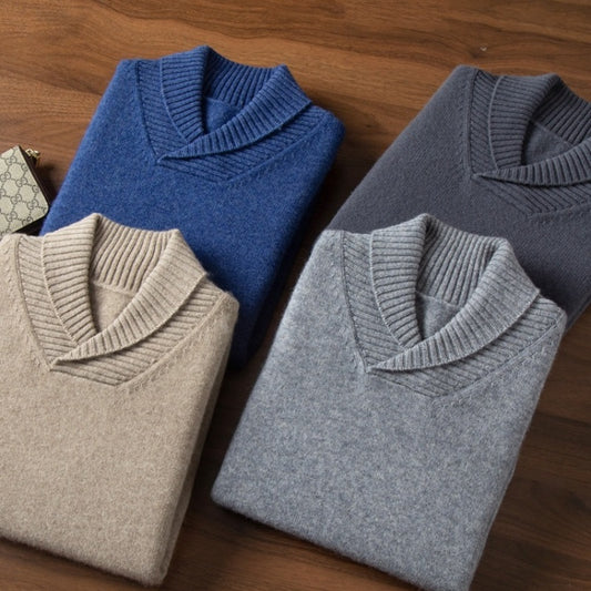 Winter Cashmere Lapel Sweater