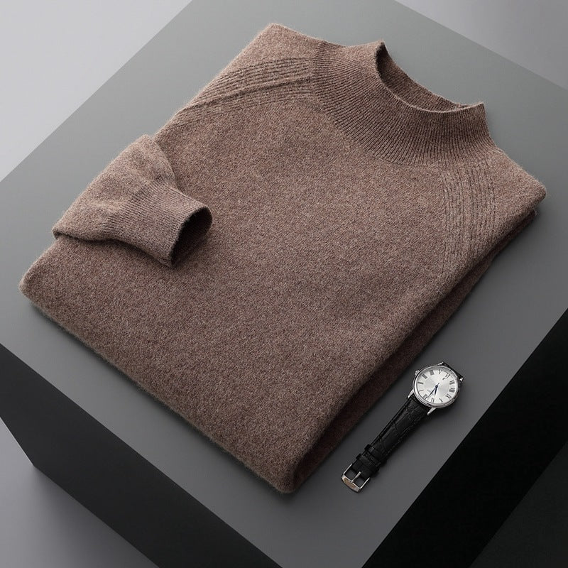Half Turtleneck Cashmere Knitted Raglan Sleeve Sweater