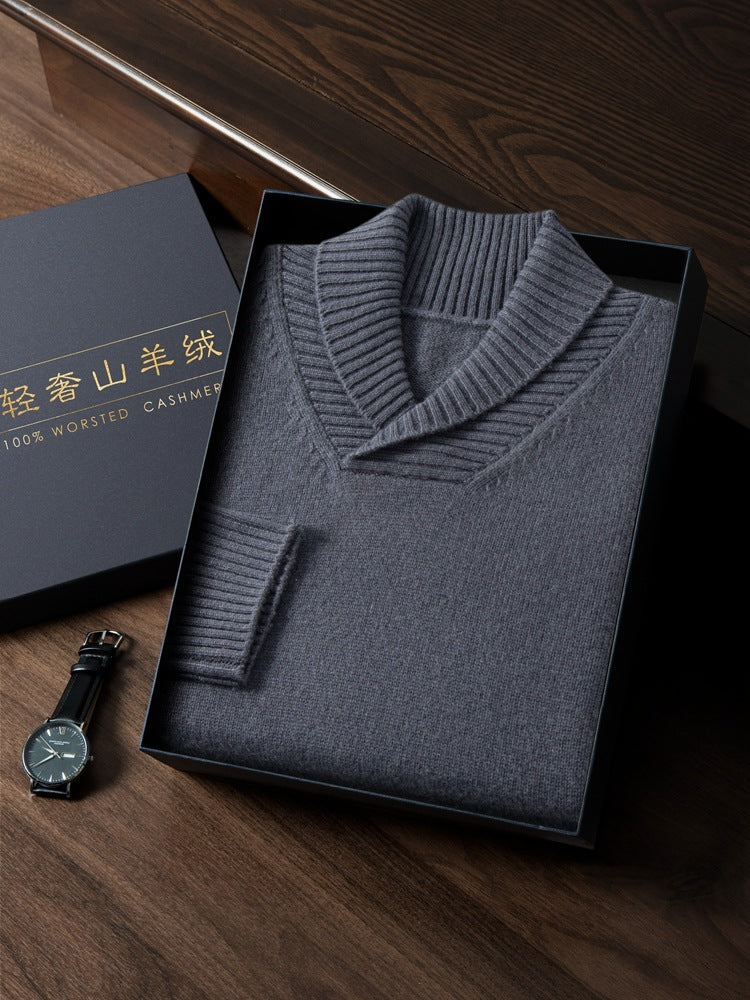 Winter Cashmere Lapel Sweater