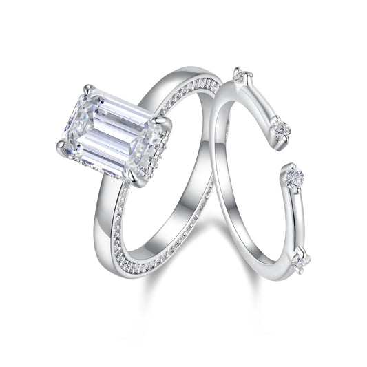 Ice Crystal Love - Fashionable Men's And Women's Ring And Ring