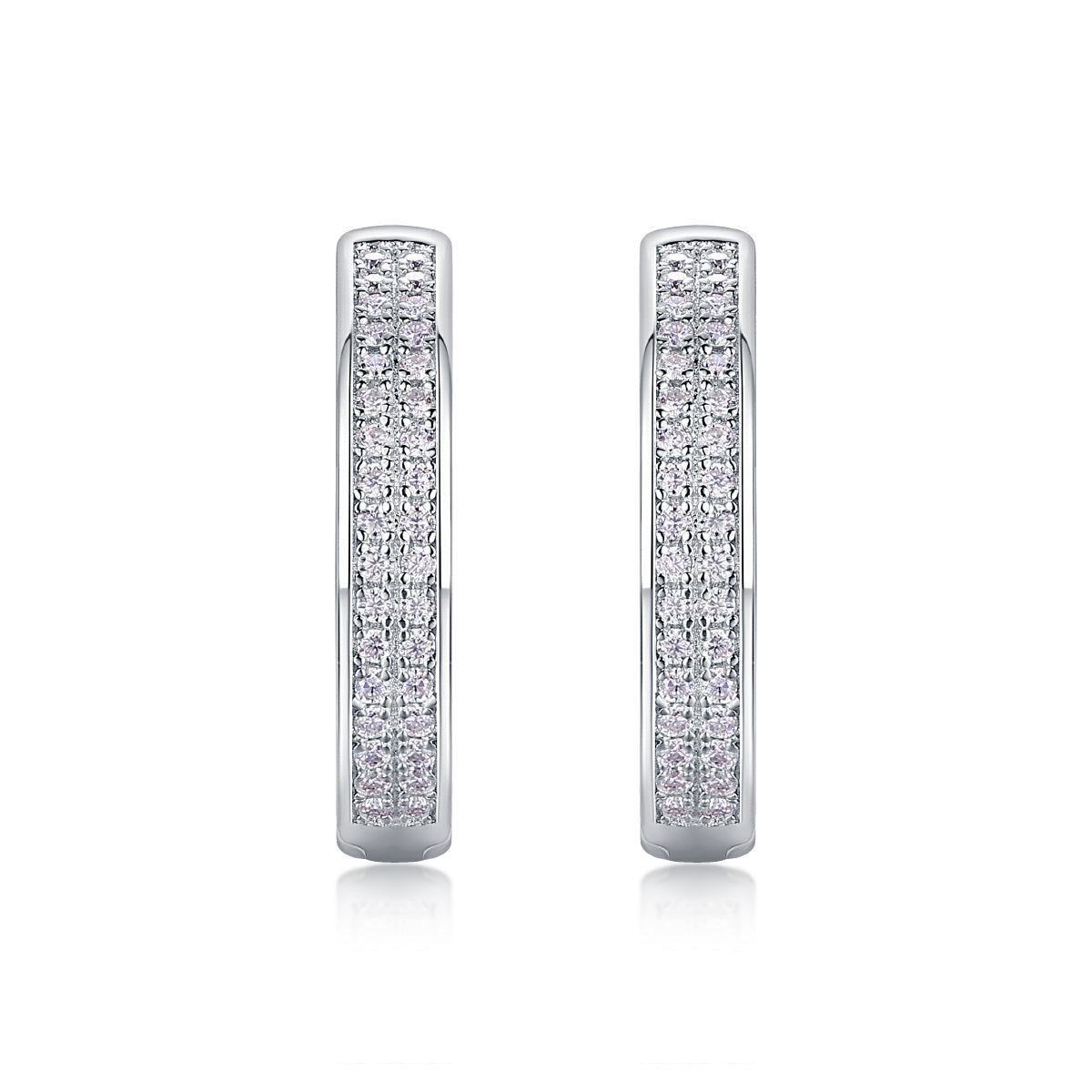 Firefly Light - Moissanite S925 Sterling Silver Earrings With Platinum