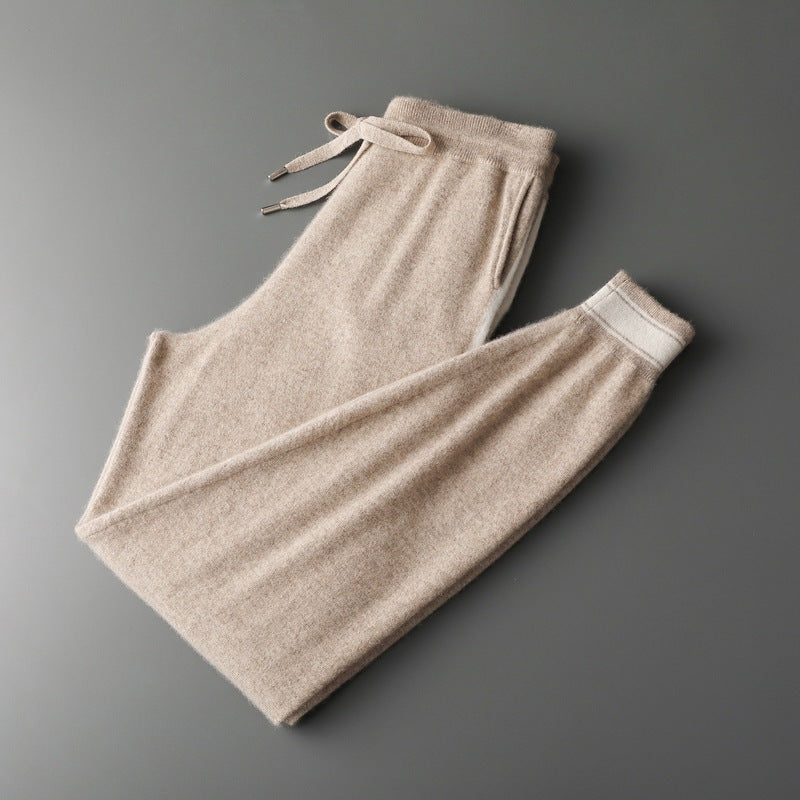 Leisure Sports Cashmere Men's Round Neck Sweater Suit