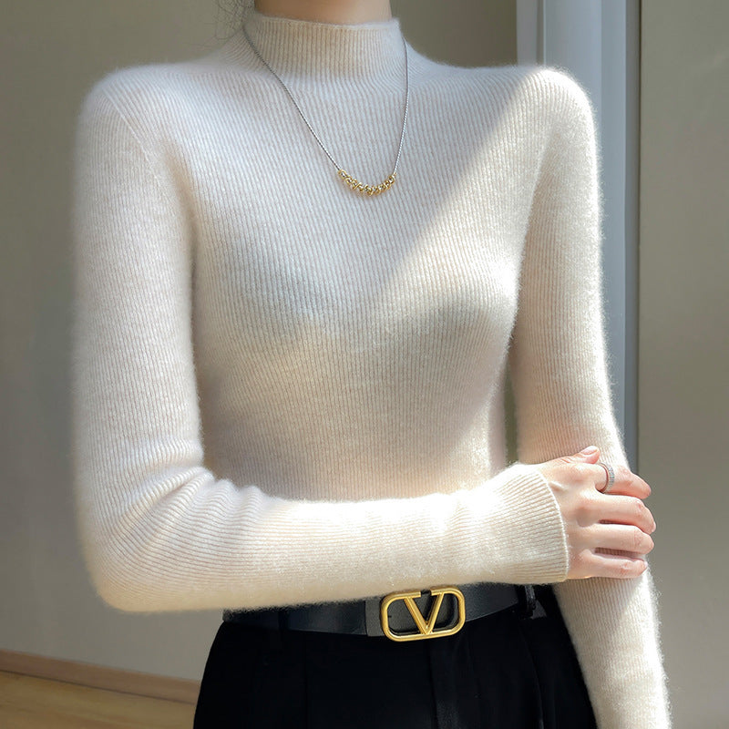 Seamless Half Turtleneck Cashmere Autumn And Winter Simplicity Slim Top