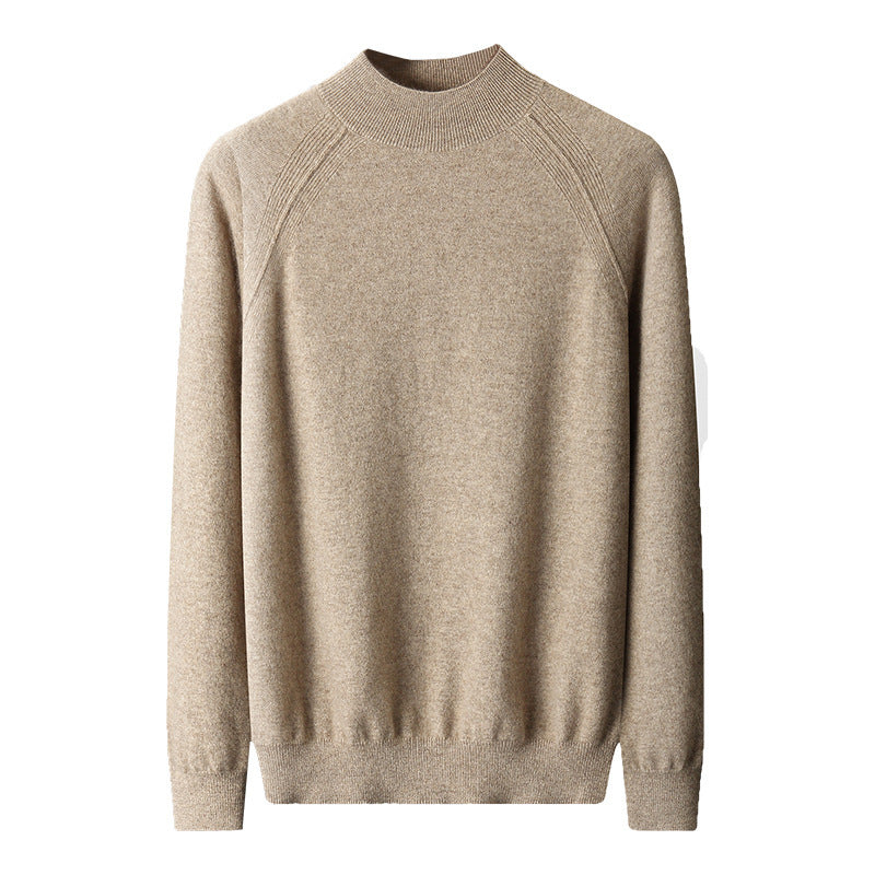 Half Turtleneck Cashmere Knitted Raglan Sleeve Sweater