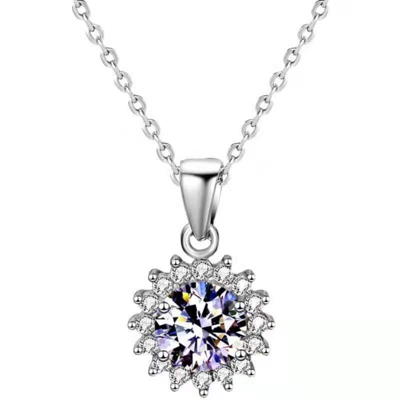 Moissanite Sunflower Necklace