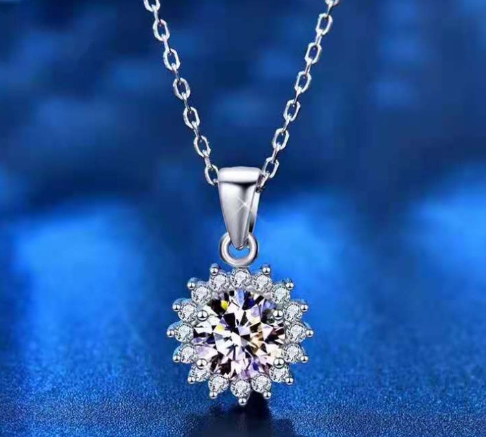 Moissanite Sunflower Necklace