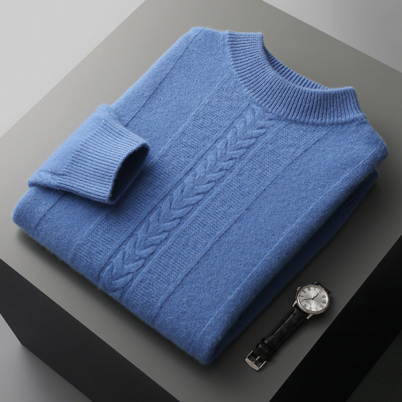 Half Collar Cashmere Sweater Men's Long Sleeve