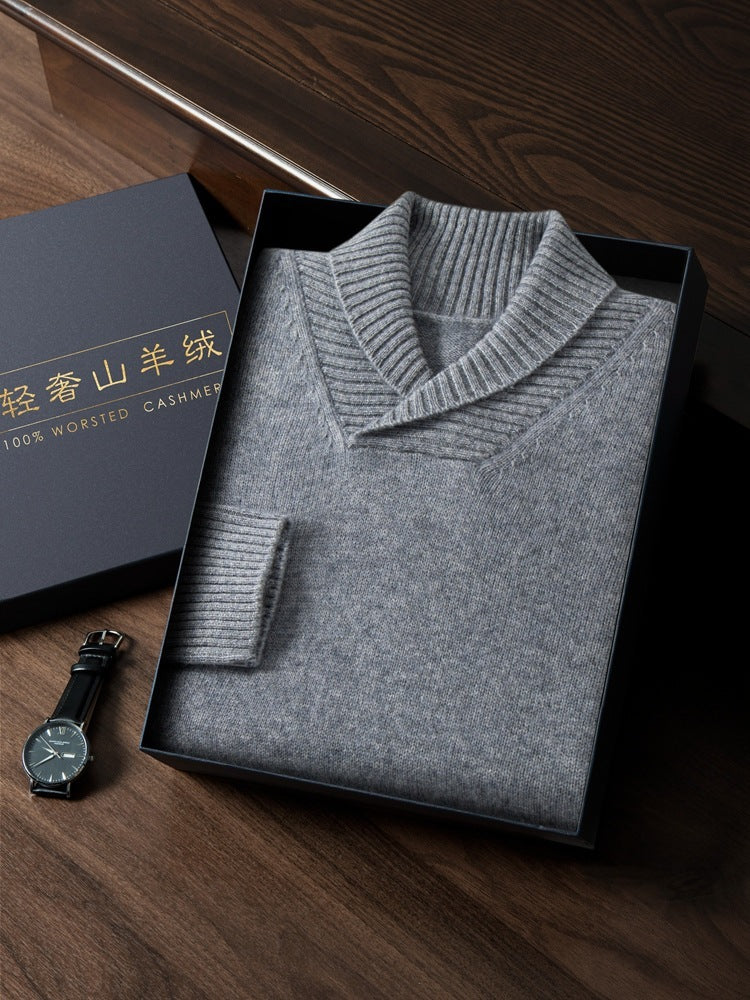 Winter Cashmere Lapel Sweater