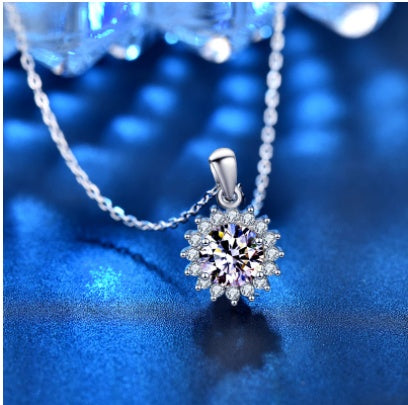 Moissanite Sunflower Necklace